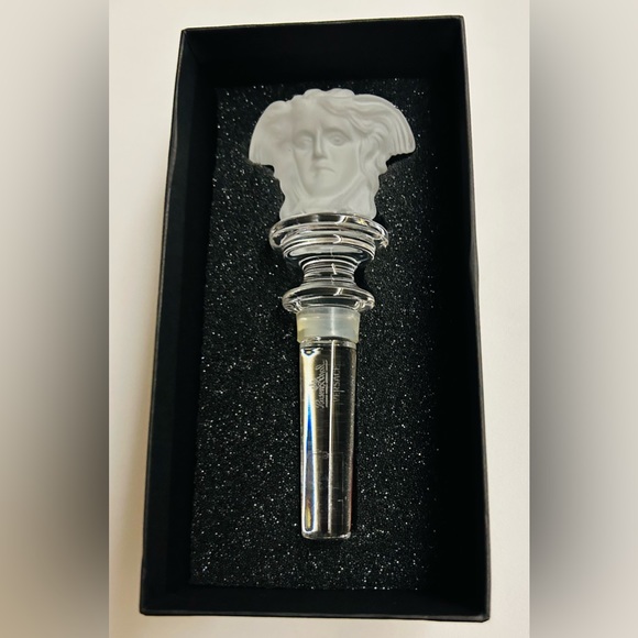 New in Box Versace Rosenthal Crystal Bottle Stopper Medusa Head on both sides - Picture 10 of 16